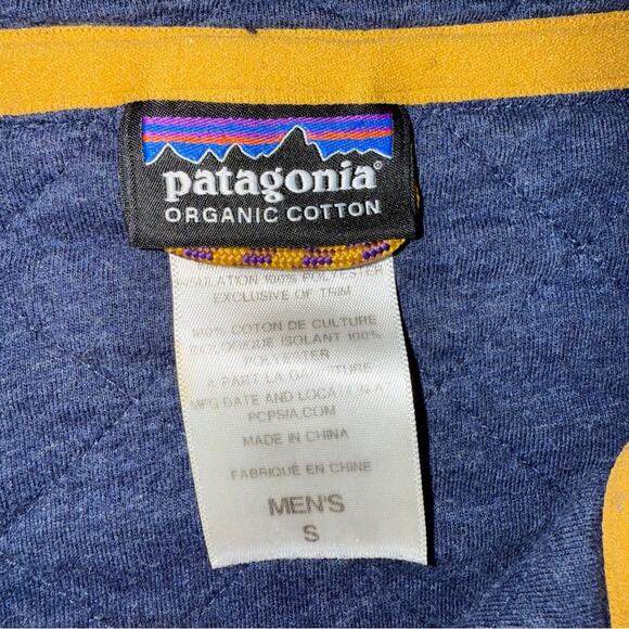 Patagonia Men's Blue Diamond Quilted Snap Front Pullover 40th Anniversary Small - Picture 3 of 7